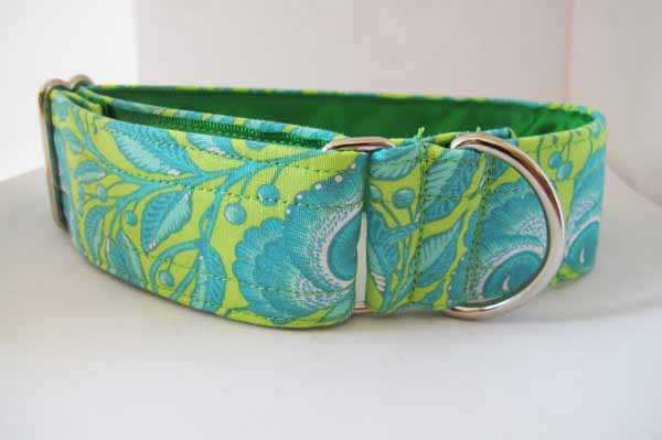 Green Satin Lined Like A Butterfly House Collar