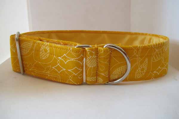 Yellow Satin Lined Mellow Yellow Cotton House Collar